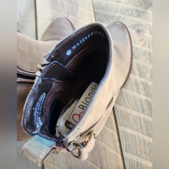 Blondo Waterproof Nivado Tan Ankle Boots Leather Upper - Picture 13 of 15